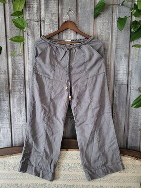 Joie 100% Lyocell Charcoal Gray Wide Leg Boho Pants Size Small